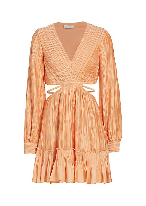 Pleated Balloon Sleeve Dress