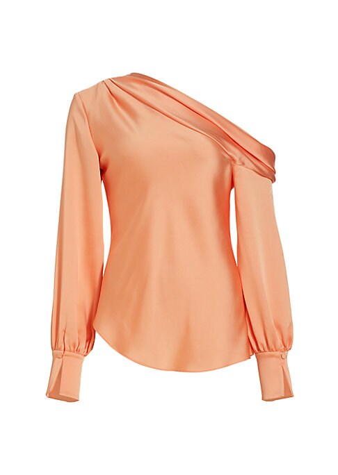 Satin Draped One-Shoulder Top