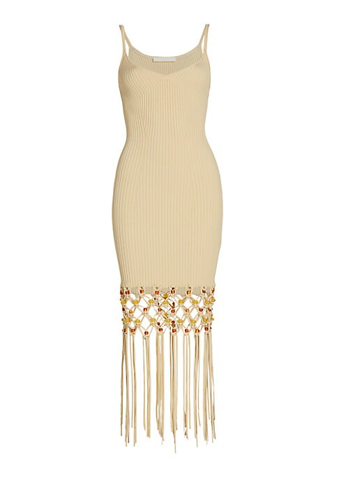 Beaded Macramé Midi Dress