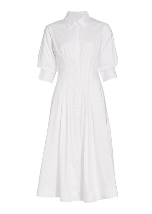 Pintuck Poplin Dress