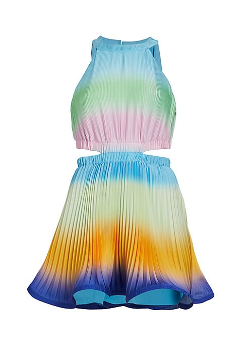 Ombre Cutout Flounce Dress