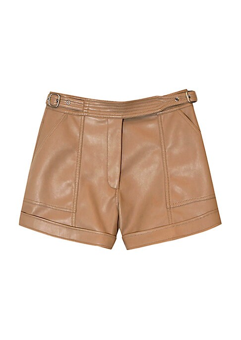 Belted Faux Leather Shorts