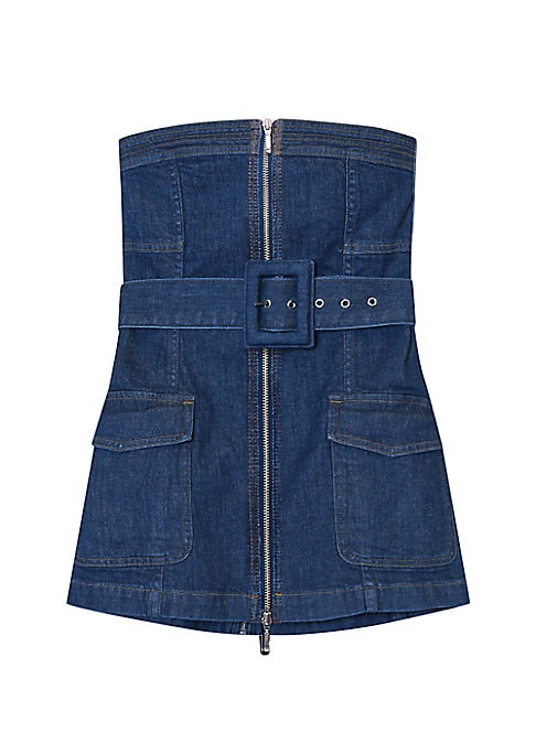Chic Denim Bustier Top