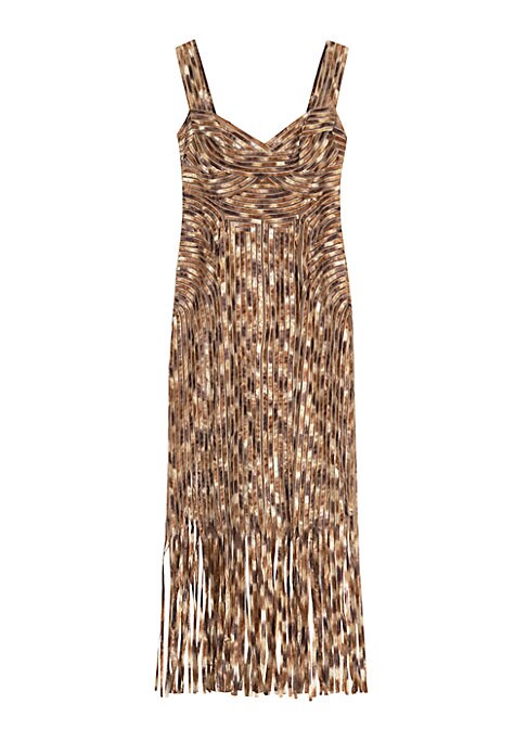 Fringe Layered Midi Dress