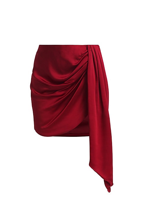 Draped Satin Mini Skirt