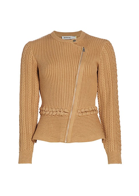 Knit Asymmetrical Peplum Jacket