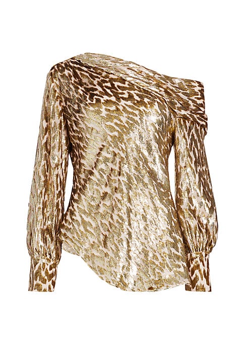 Metallic Asymmetric Blouse