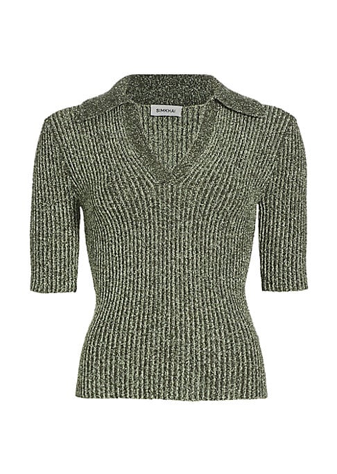 Chic Marled Knit Polo