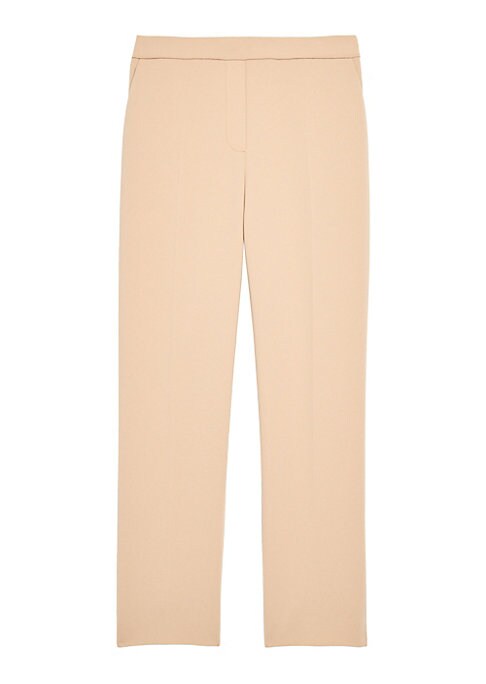 Cropped Crepe Tapered Trousers