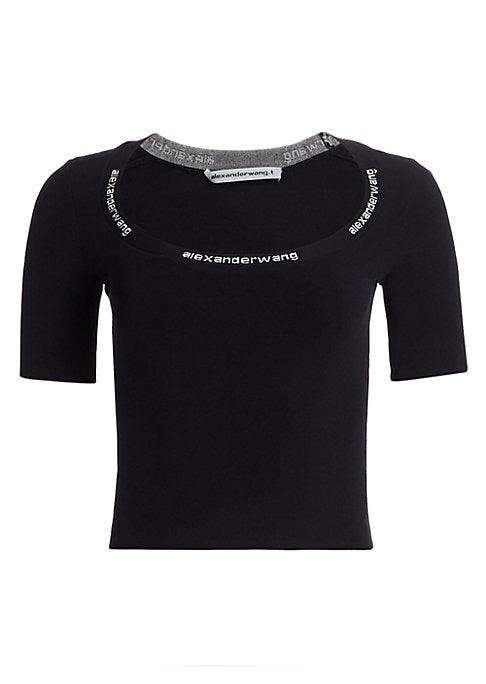 Graphic Trim Scoop Tee