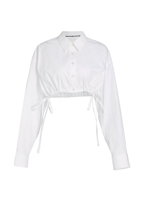 Cropped Poplin Button-Up