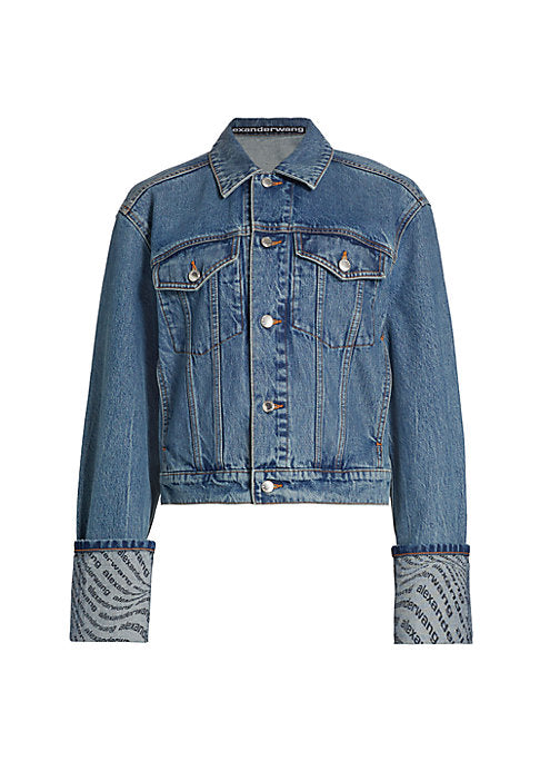 Cuffed Denim Trucker Jacket