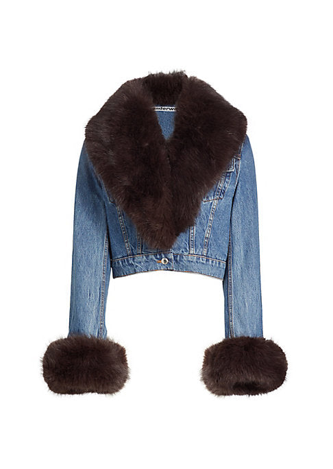 Faux Fur Denim Jacket