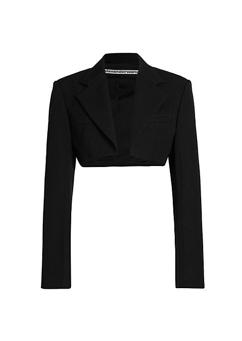 Chic Cropped Tuxedo Blazer