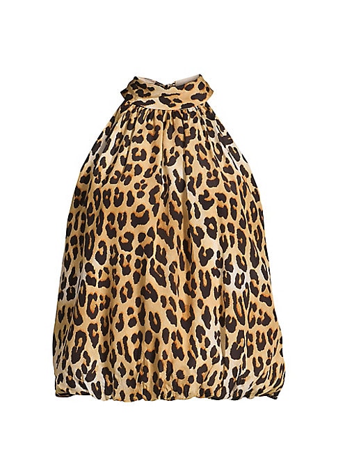 Leopard Silk Halter Top