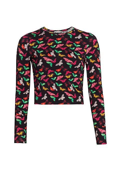 Butterfly Print Crop Top