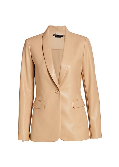 Sleek Faux Leather Blazer