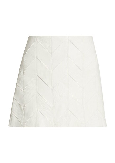 Luxe Croc-Textured Miniskirt