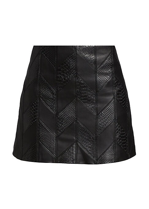 Luxe Leather Chevron Skirt