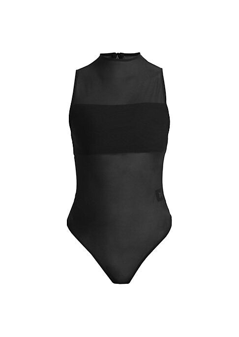 Sleek Mesh Turtleneck Bodysuit