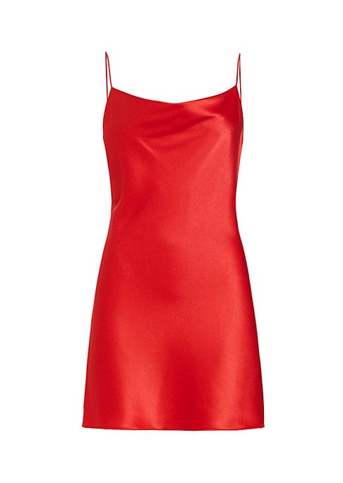 Cowlneck Satin Slipdress
