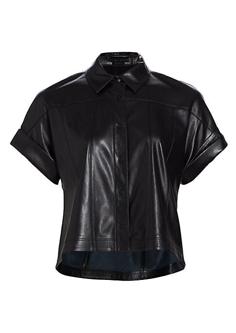 Chic Vegan Leather Top