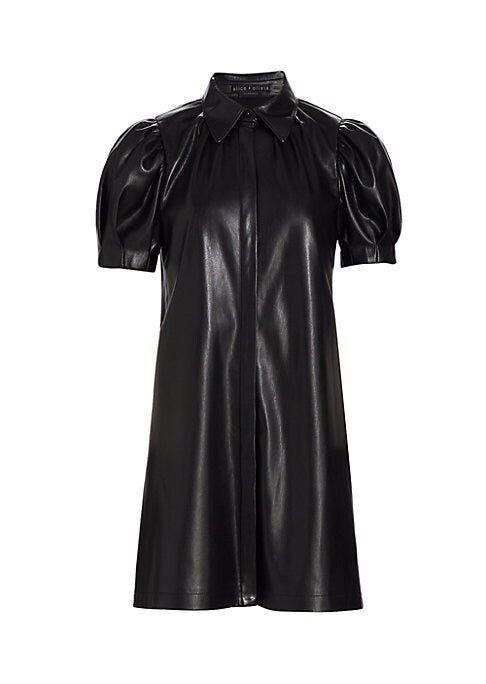 Sleek Leather Shift Dress