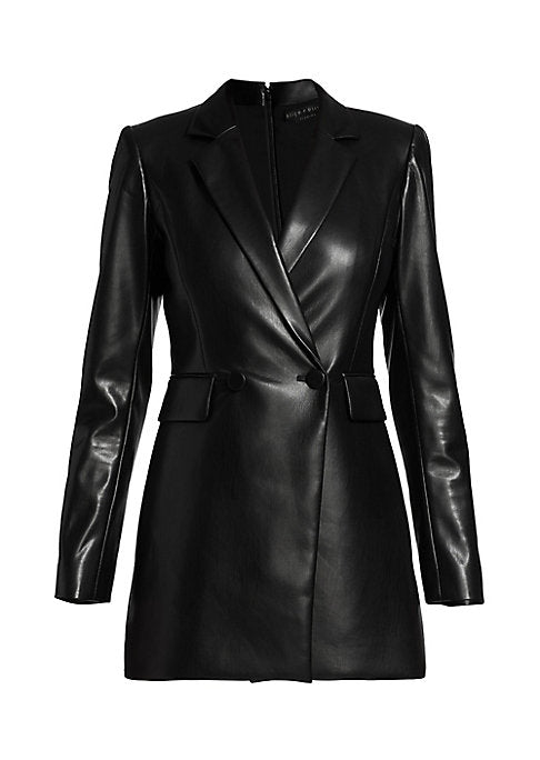 Chic Leather Blazer Dress
