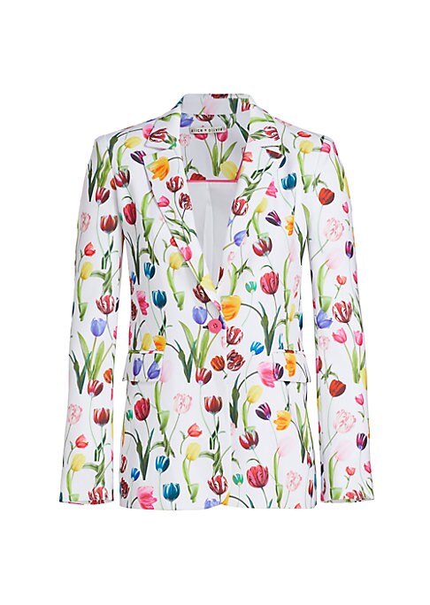 Floral Crepe Fitted Jacket