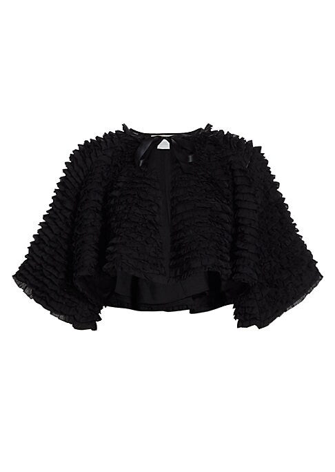 Ruffled Tie Neck Cape
