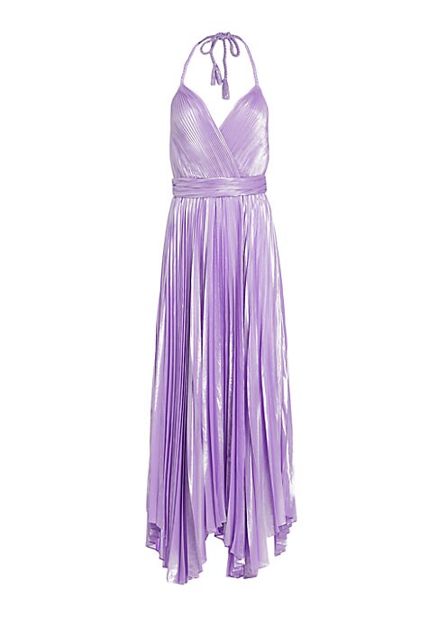 Asymmetric Pleat Gown