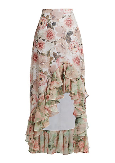 Floral Ruffle Maxi Skirt