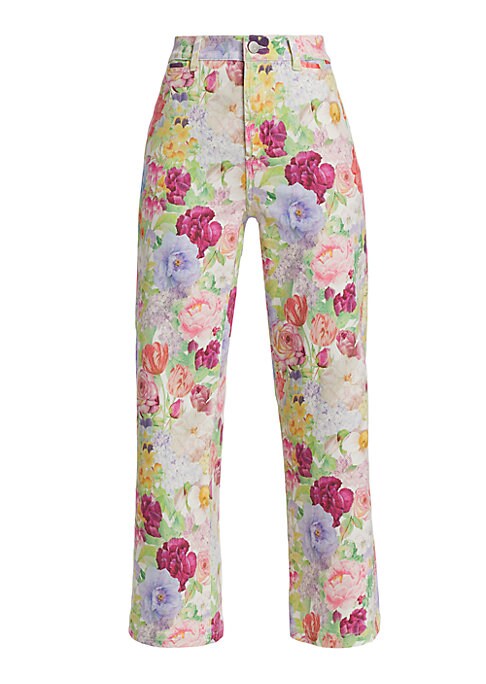 Floral Chic Cropped Trousers