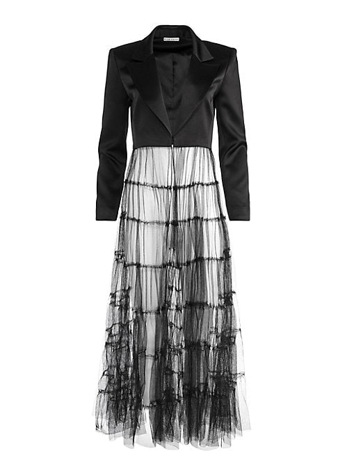 Tulle Hem Satin Blazer