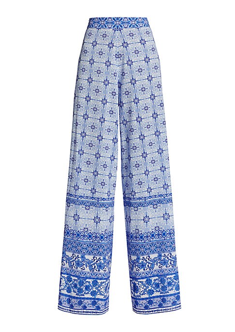 Floral Tile Wide Trousers