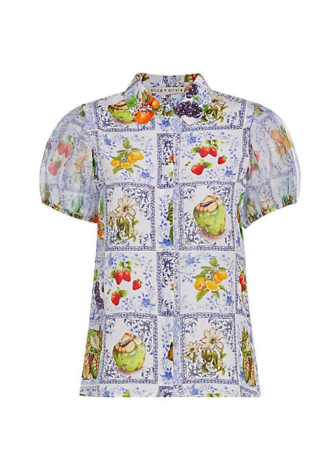 Bright Print Silk Top