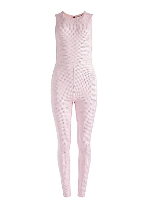 Rhinestone-Studded Sleek Jumpsuit