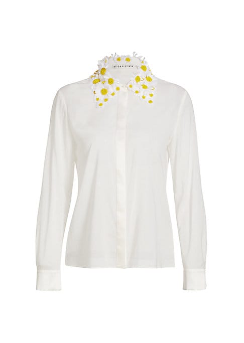 Daisy Beaded Silk Blouse