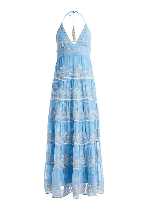 Elegant Embroidered Halter Dress