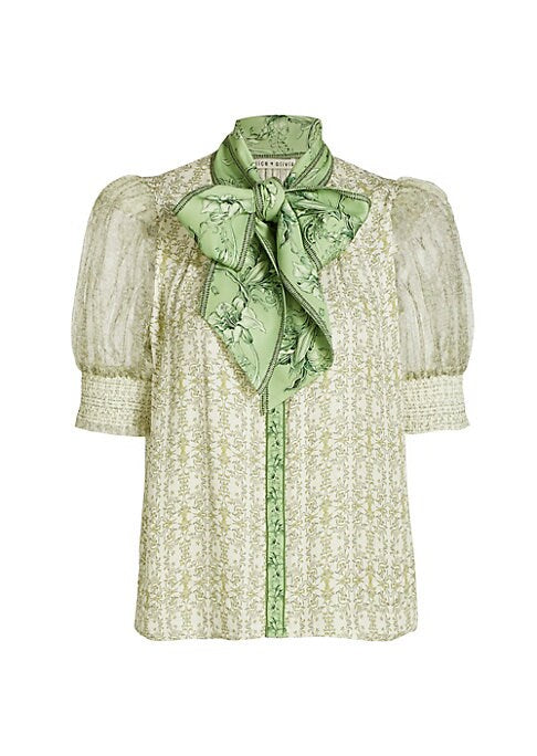 Floral Sheer Puff Blouse