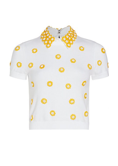 Daisy Appliqué Crop Top