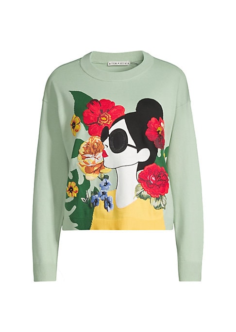 Floral Boxy Face Sweater