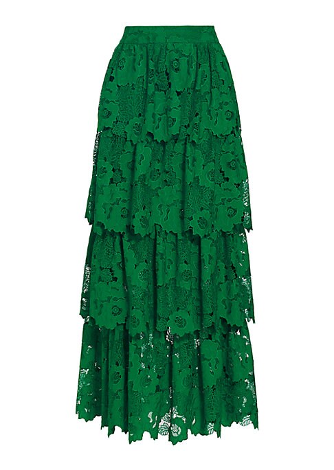 Lace Tiered Maxi Skirt