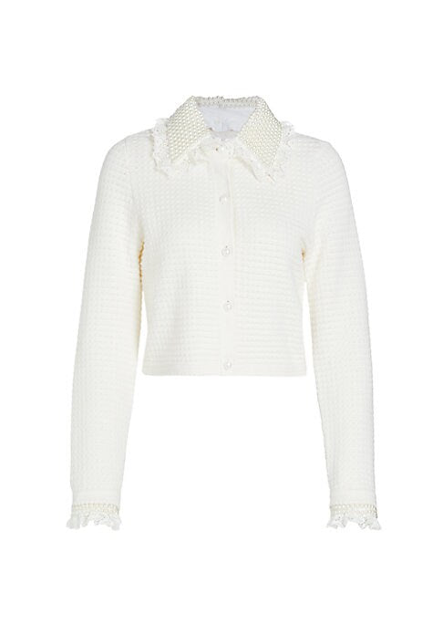 Chic Pearl Trim Cardigan