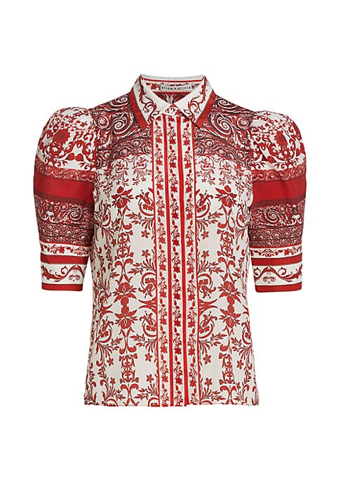 Paisley Puff Top