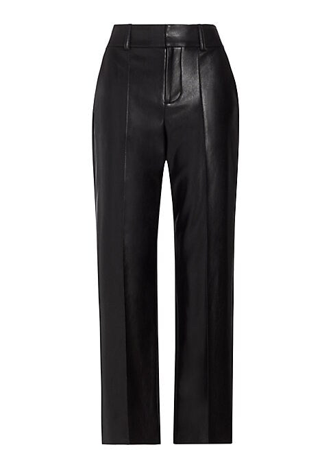 Glossy High-Waisted Trousers