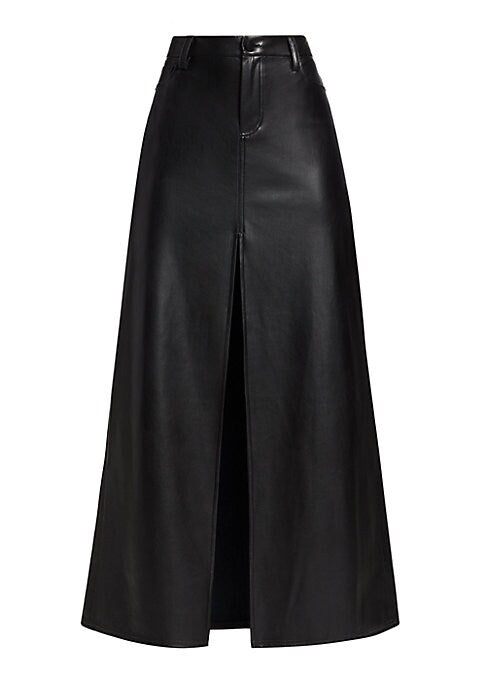 Flared Vegan Leather Skirt