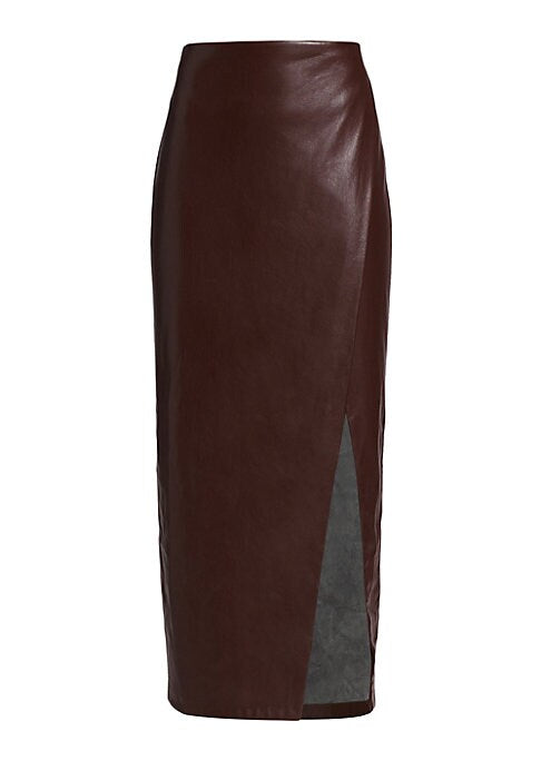 Sleek Faux Leather Maxi Skirt