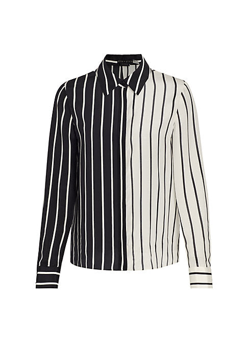 Chic Colorblock Silk Blouse