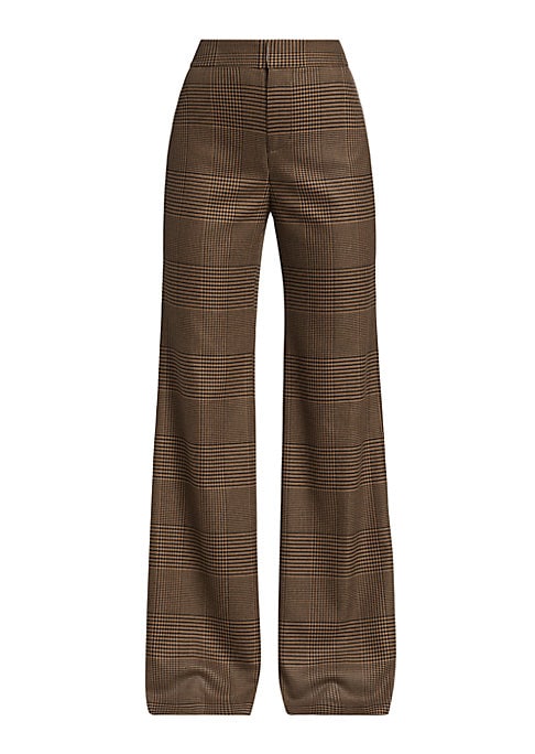Plaid Boot-Cut Trousers